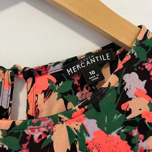 J. Crew Pink & Black Floral Dress Size 10 - Picture 3 of 6